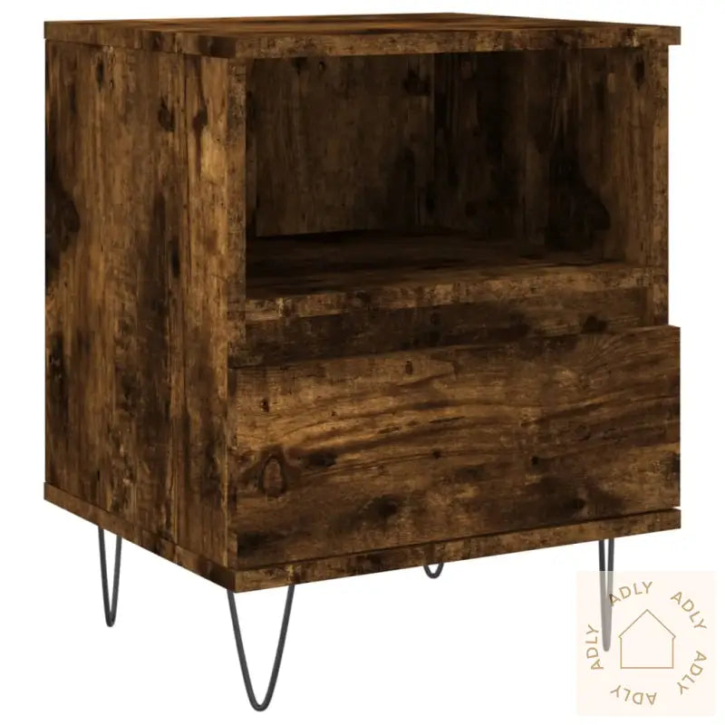 Nattbord Røkt Eik 40X35X50 Cm Konstruert Tre
