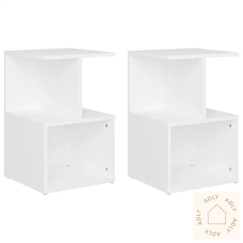 Nattbord 2 Stk Hvit 35X35X55 Cm Konstruert Tre