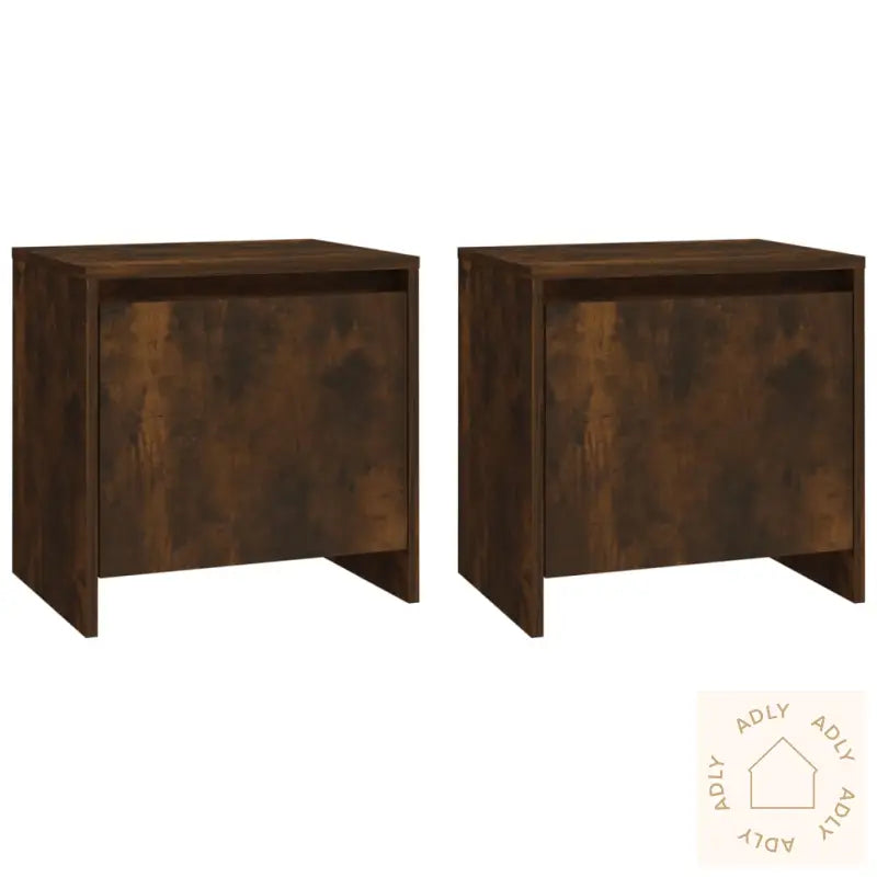 Nattbord 2 Stk Røkt Eik 45X34X44,5 Cm Konstruert Tre