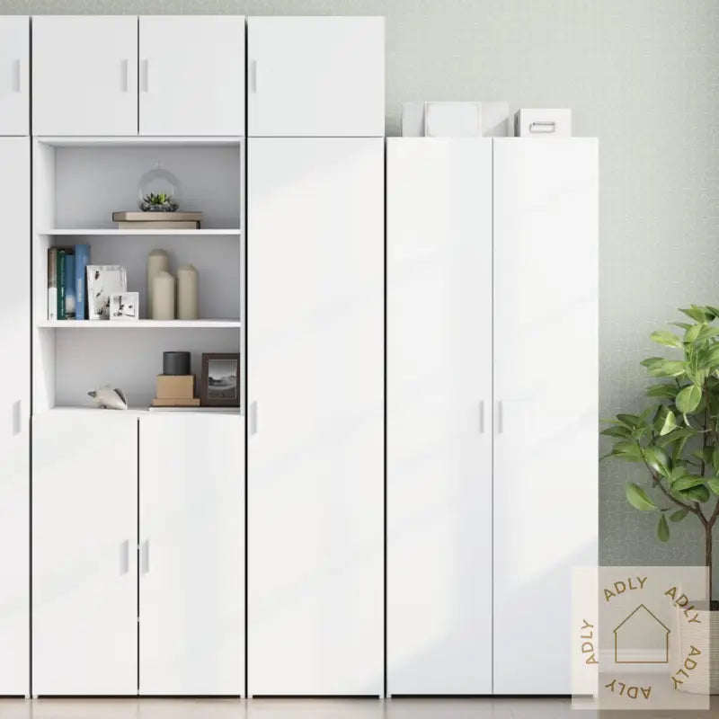 Smalt Oppbevaringsskap Hvit 45X42,5X225 Cm Konstruert Tre