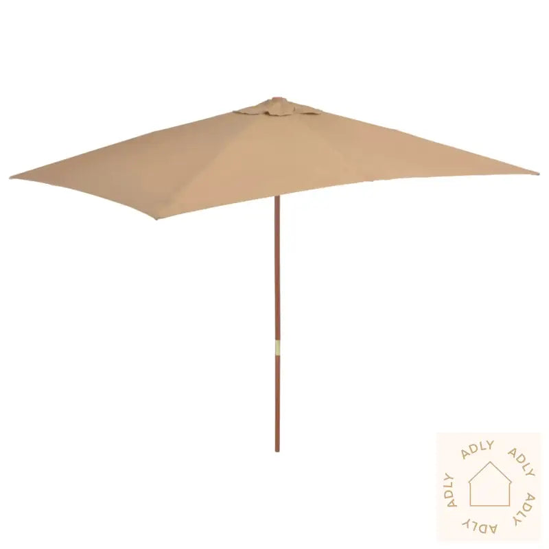 Parasoll Med Trestang 200X300 Cm Gråbrun