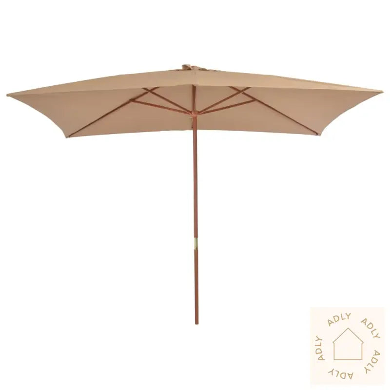 Parasoll Med Trestang 200X300 Cm Gråbrun