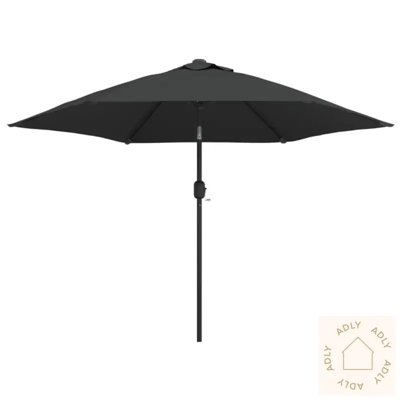 Parasoll Med Led-Lys Og Stålstang 300 Cm Antrasitt