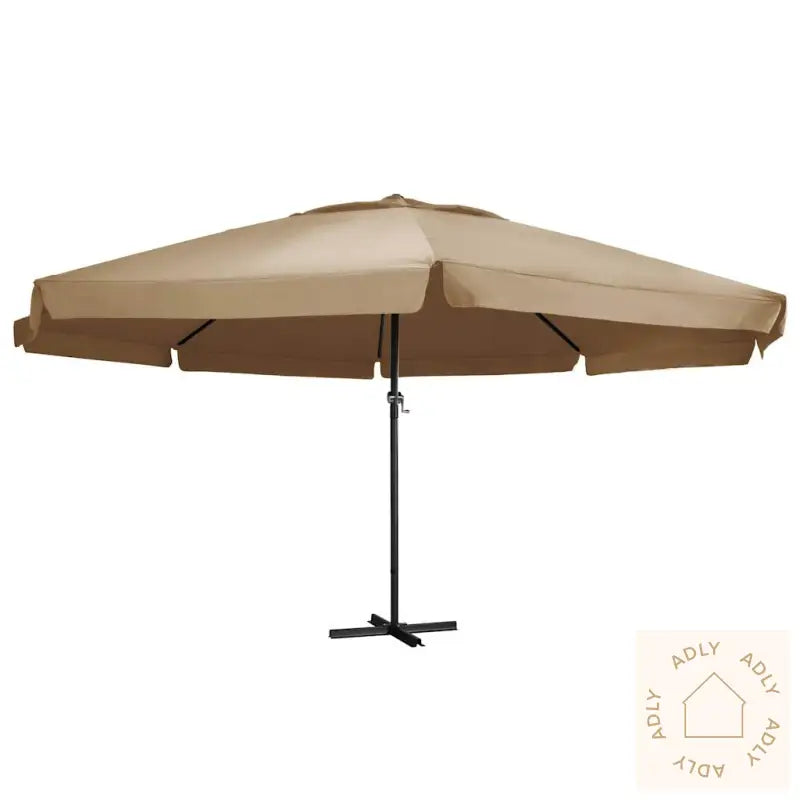 Parasoll Med Aluminiumsstang 600 Cm Gråbrun