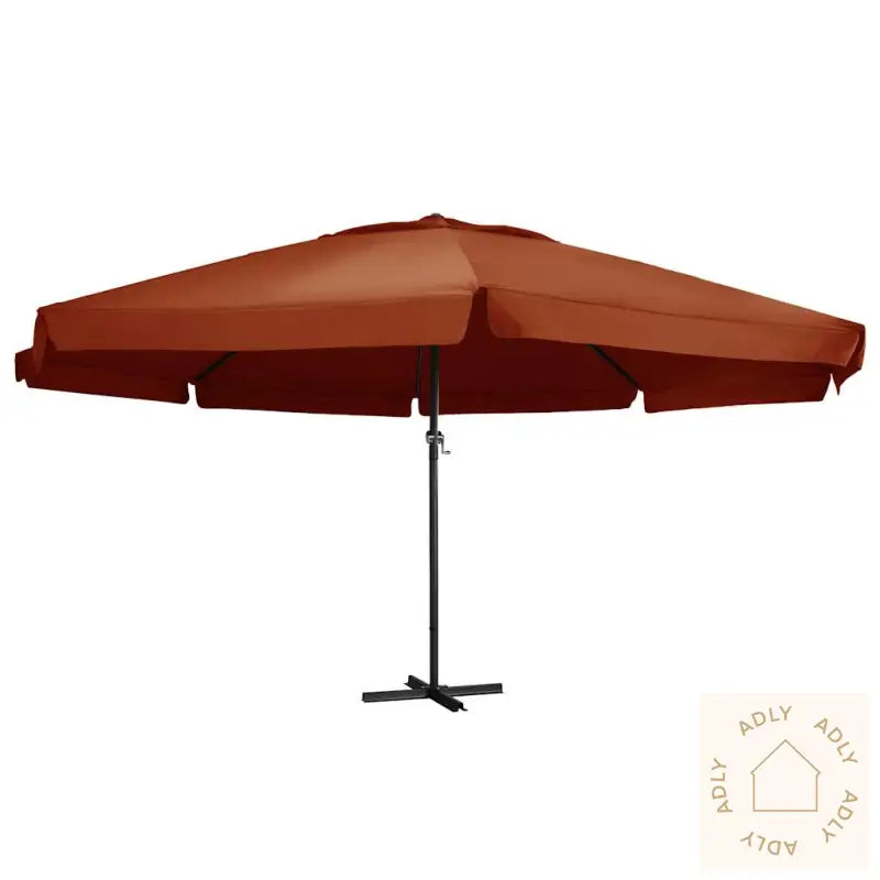 Hageparasoll Med Aluminiumsstang 600 Cm Terrakotta