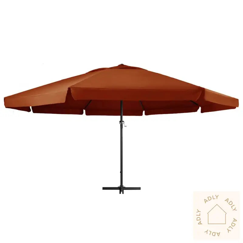 Hageparasoll Med Aluminiumsstang 600 Cm Terrakotta
