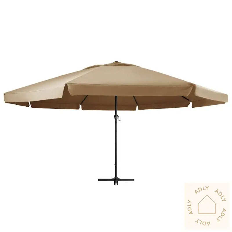 Parasoll Med Aluminiumsstang 600 Cm Gråbrun