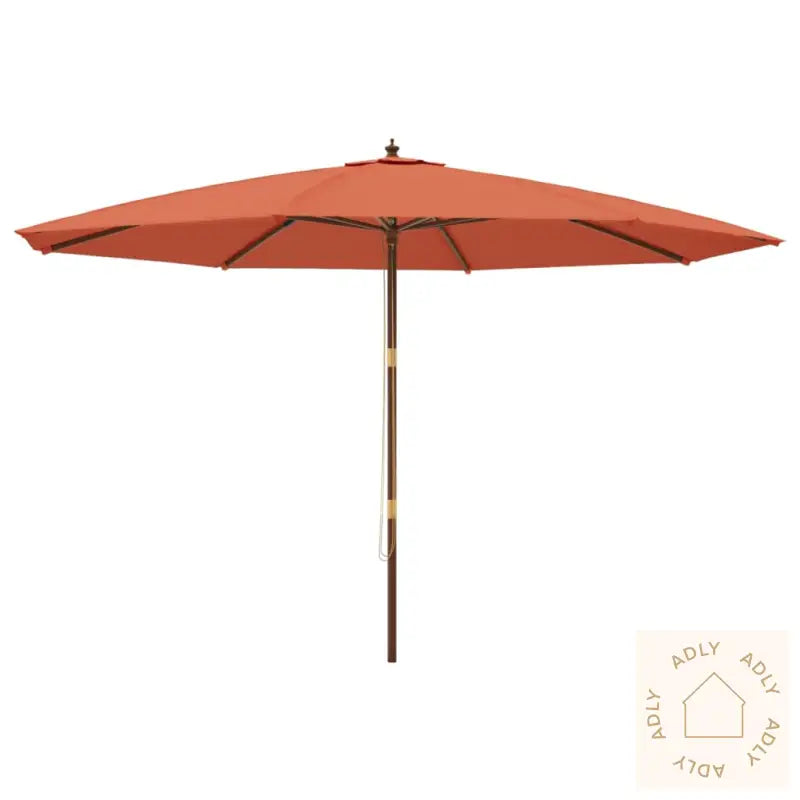 Hageparasoll Med Trestang Terrakotta 400X273 Cm