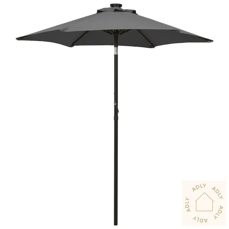 Parasoll Med Led-Lys Antrasitt 200X211 Cm Aluminium
