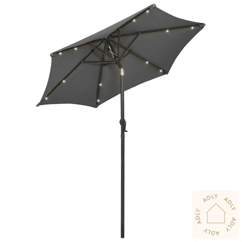 Parasoll Med Led-Lys Antrasitt 200X211 Cm Aluminium