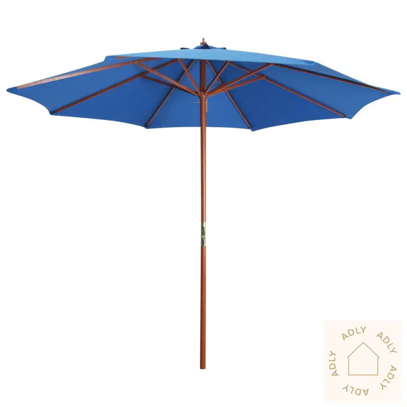 Parasoll Med Trestang 300X258 Cm Blå