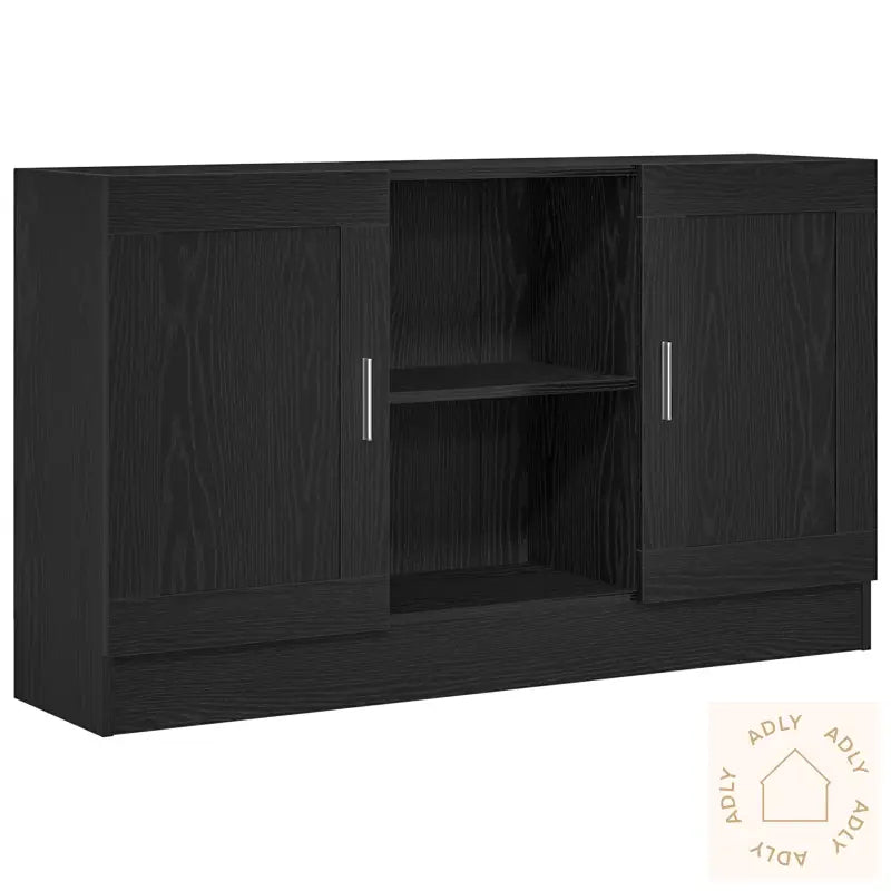 Skjenk I Svart Eik 120X30,5X70 Cm Laget Av Konstruert Tre