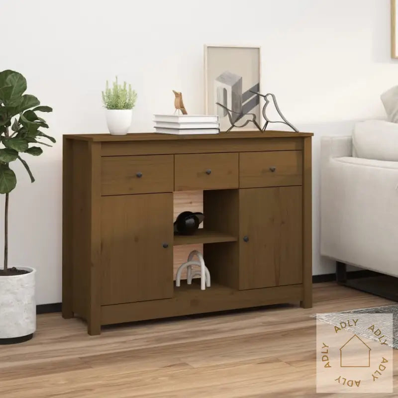 Skjenk Honningbrun 100X35X74,5 Cm Heltre Furu
