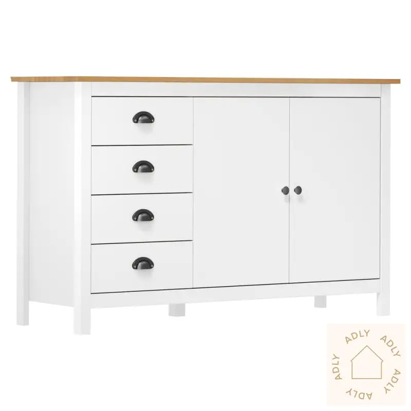 Skjenk Hill Hvit 130X40X80 Cm Heltre Furu