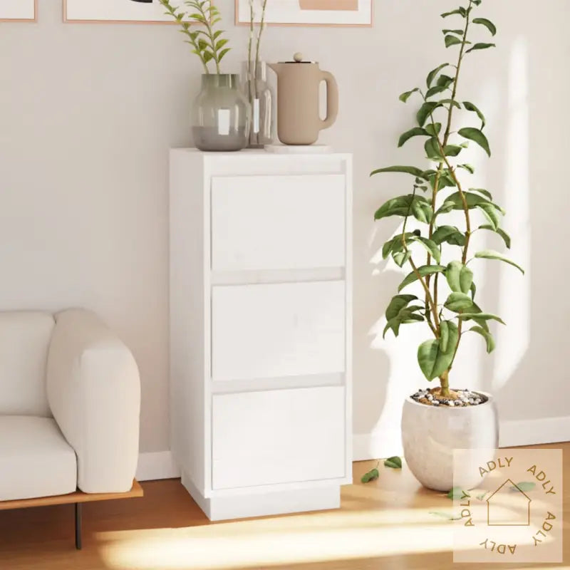 Skjenk Hvit 32X34X75 Cm Heltre Furu