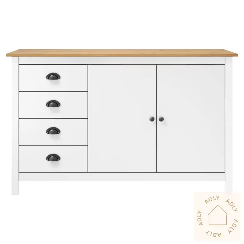 Skjenk Hill Hvit 130X40X80 Cm Heltre Furu