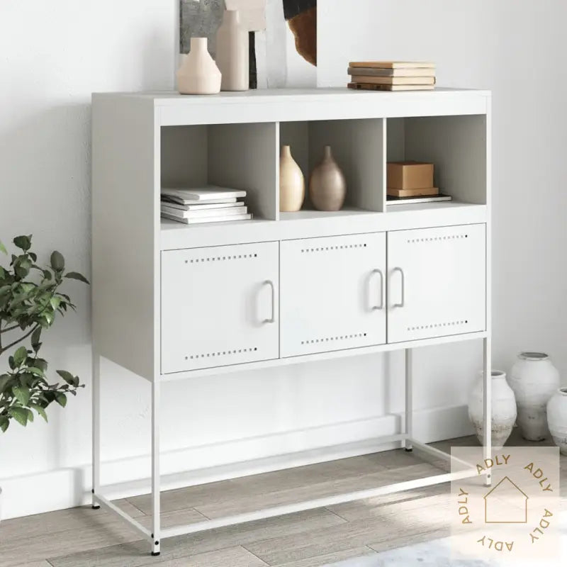 Skjenk Hvit 100,5X39X107 Cm Stål