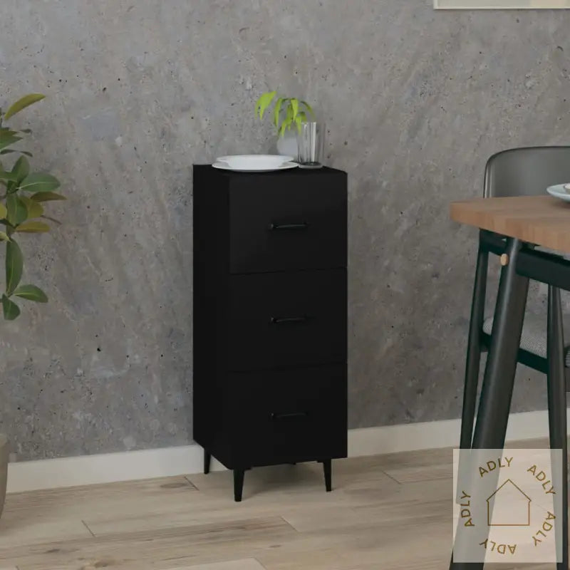 Skjenk Svart 34,5X34X90 Cm Konstruert Tre