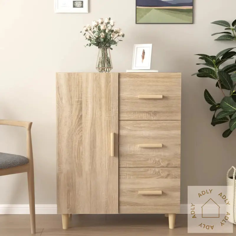 Skjenk Sonoma Eik 69,5X34X90 Cm Konstruert Tre