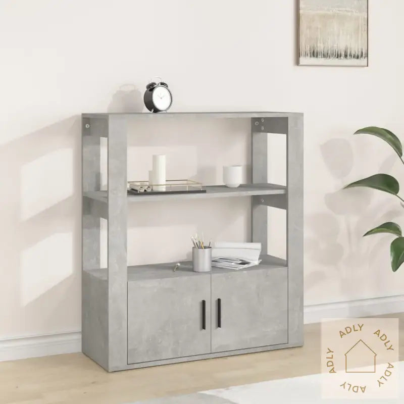 Skjenk Betonggrå 80X30X90 Cm Konstruert Tre