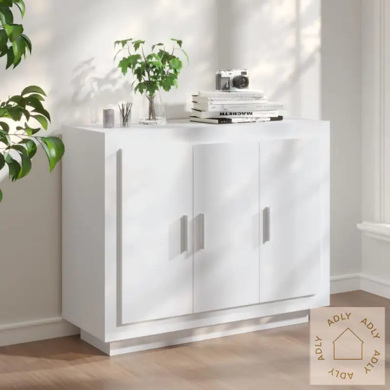 Skjenk Hvit 92X35X75 Cm Konstruert Tre