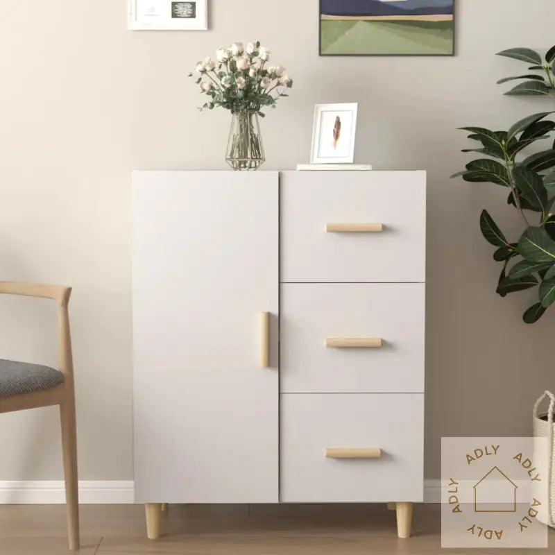 Skjenk Hvit 69,5X34X90 Cm Konstruert Tre