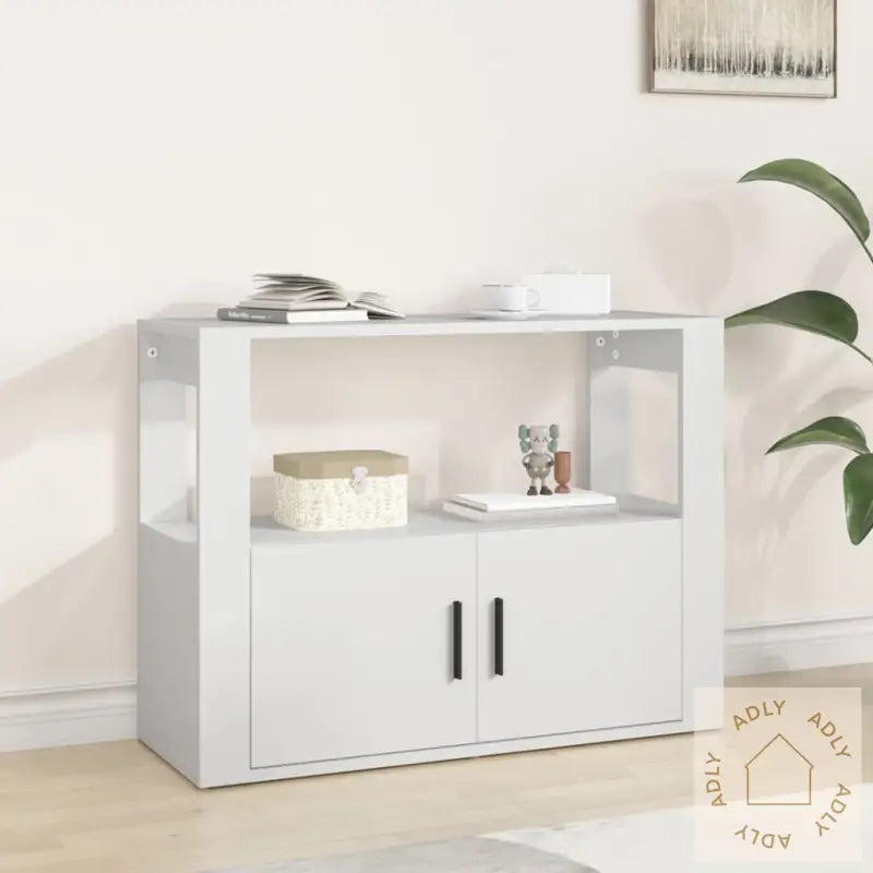 Skjenk Hvit 80X30X60 Cm Konstruert Tre