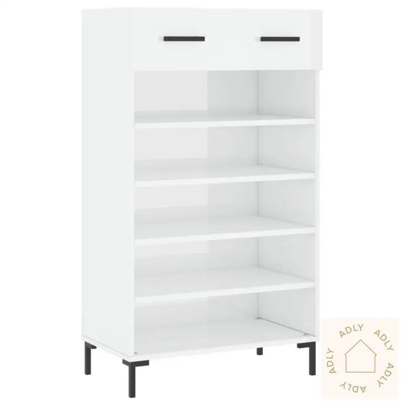 Skoskap Høyglans Hvit 60X35X105 Cm Konstruert Tre