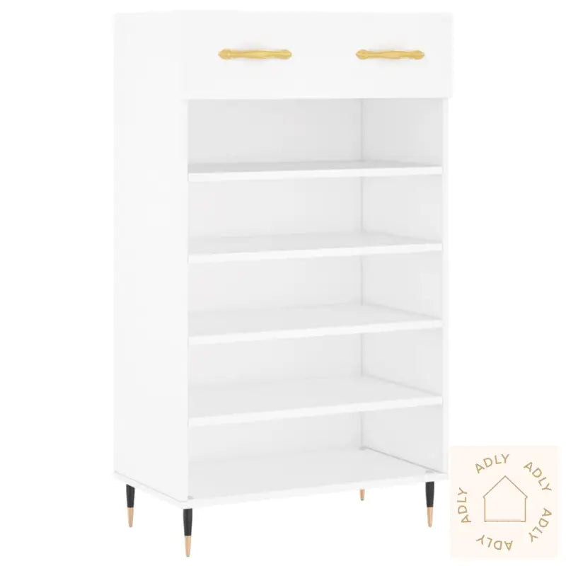 Skohylle Hvit 60X35X105 Cm Konstruert Tre
