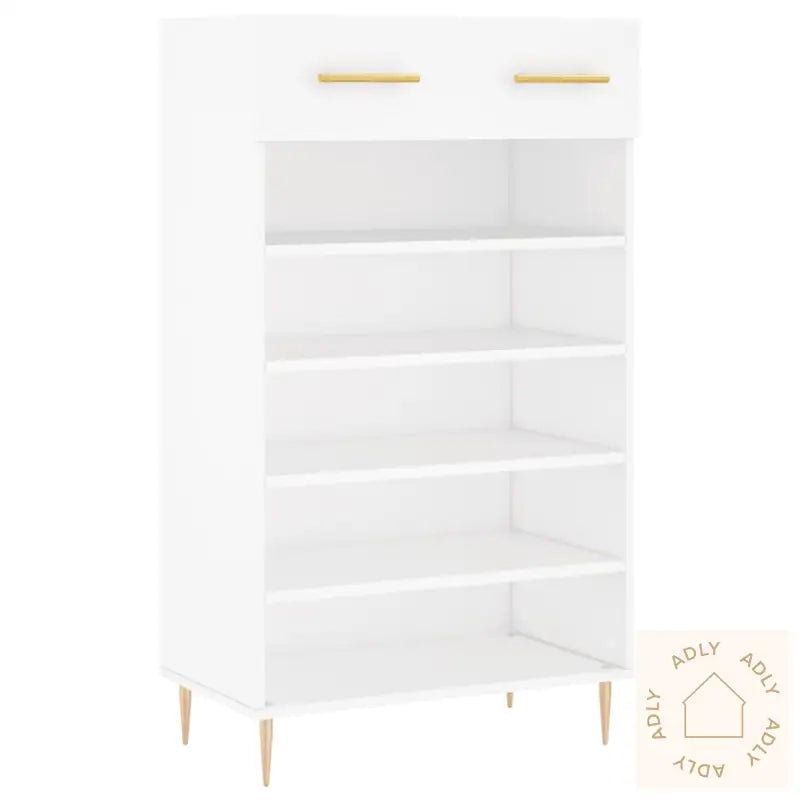 Skohylle Hvit 60X35X105 Cm Konstruert Tre