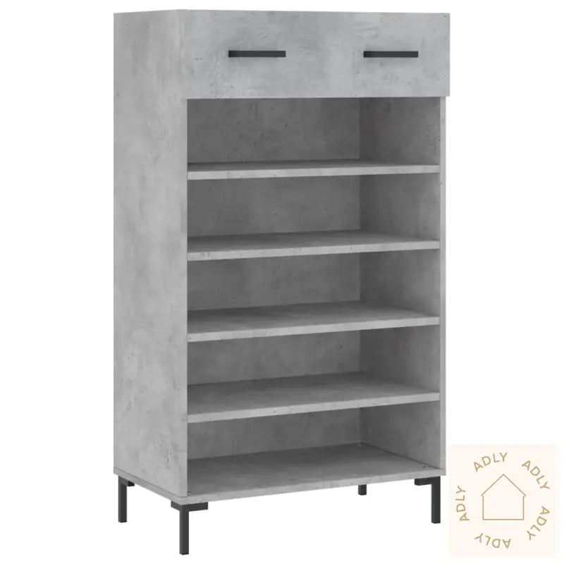 Skohylle Betonggrå 60X35X105 Cm Konstruert Tre
