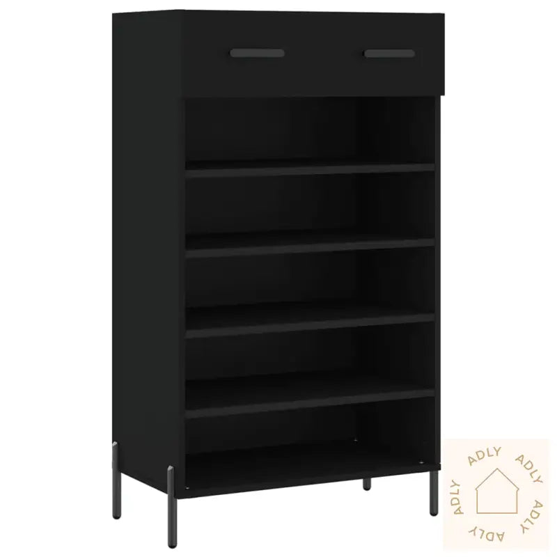 Skohylle Svart 60X35X105 Cm Konstruert Tre