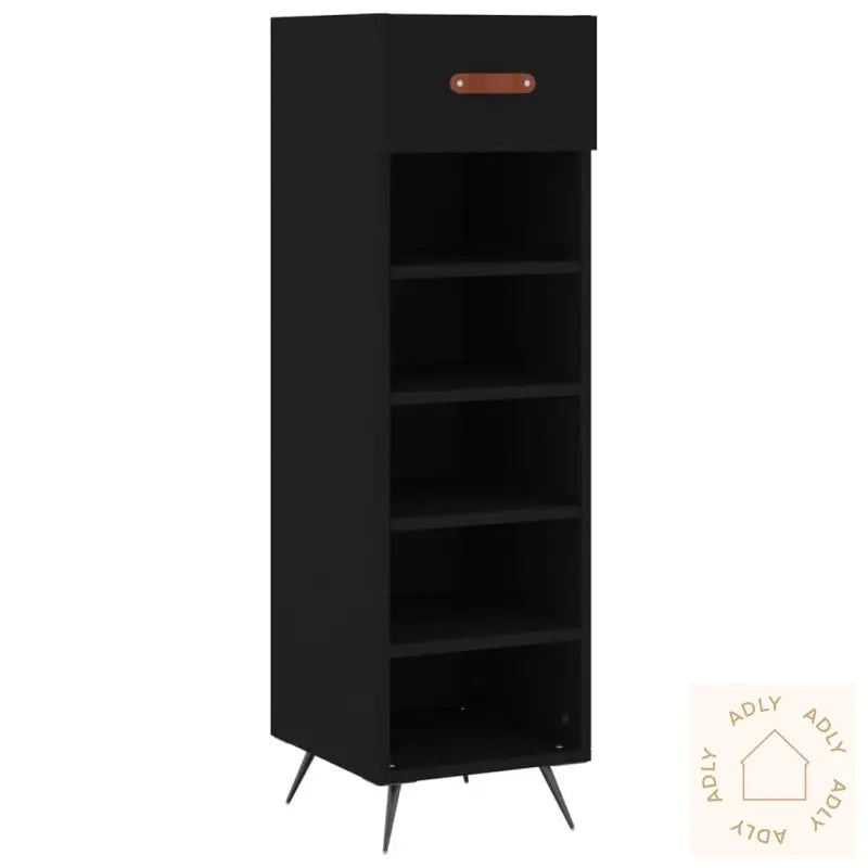 Skohylle Svart 30X35X105 Cm Konstruert Tre