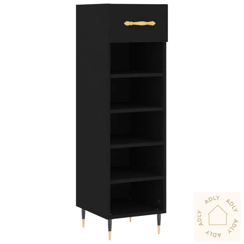 Skohylle Svart 30X35X105 Cm Konstruert Tre