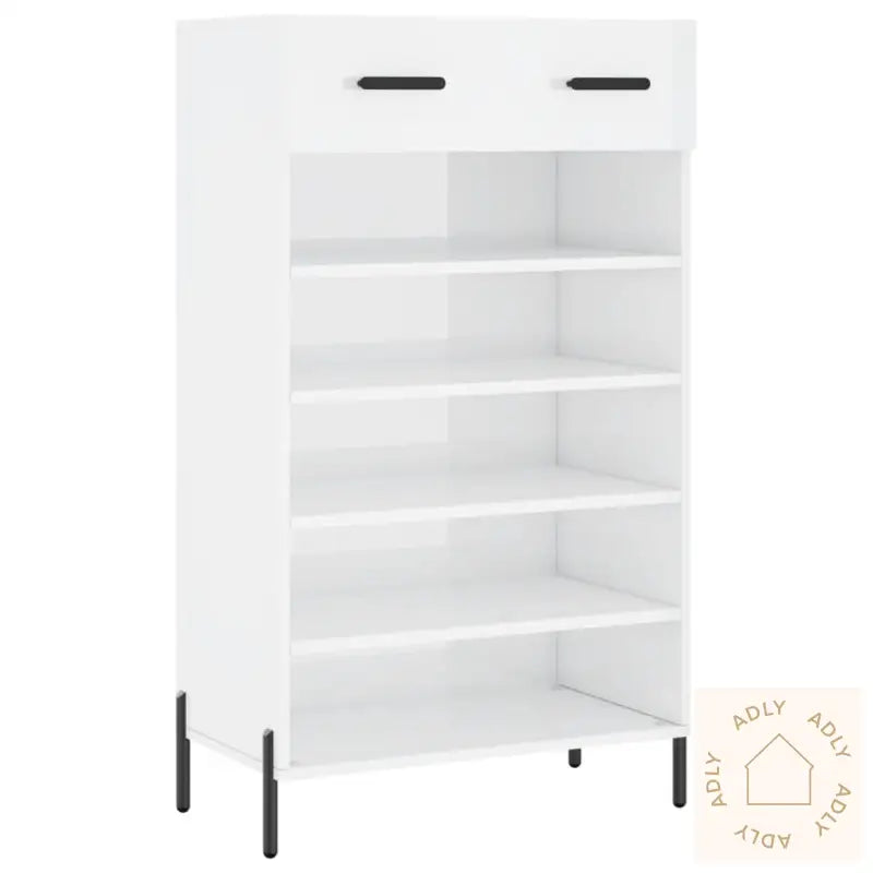 Skoskap Høyglans Hvit 60X35X105 Cm Konstruert Tre