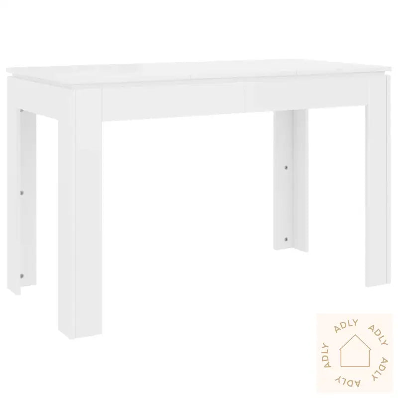 Spisebord Høyglans Hvit 120X60X76 Cm Konstruert Tre