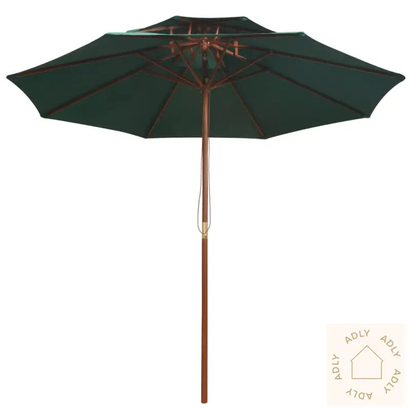 Parasoll Med Lufteluke 270X270 Cm Trestang Grønn