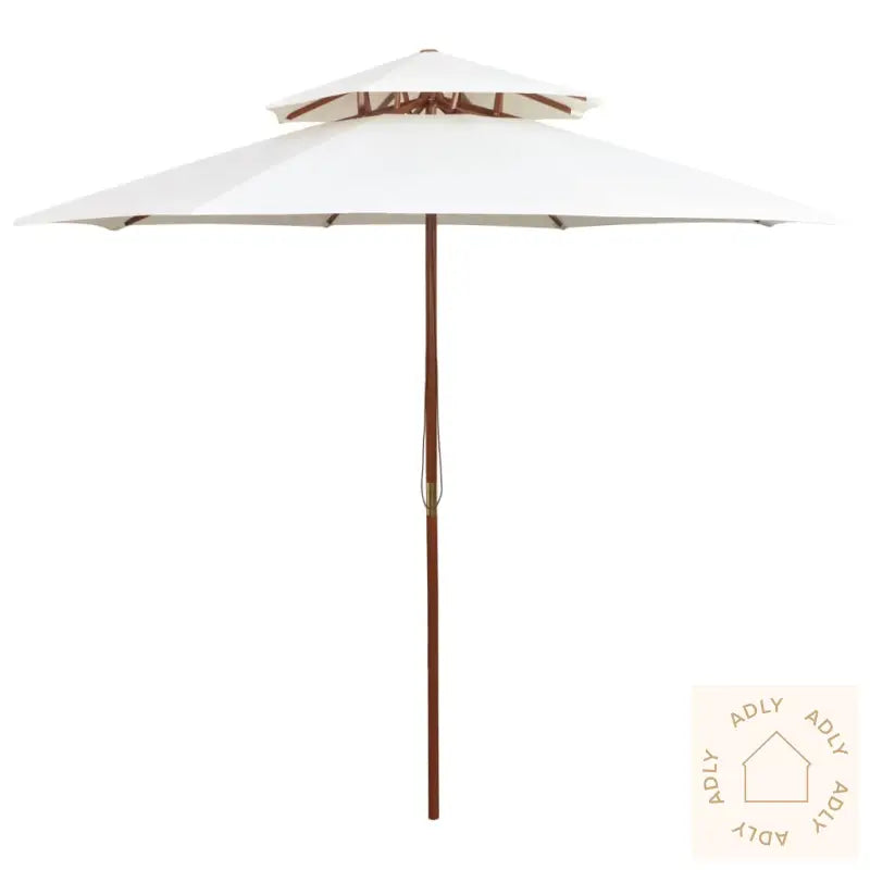 Parasoll Med Lufteluke 270X270 Cm Trestang Kremhvit