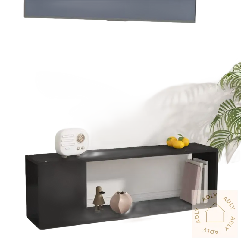 Sort-hvitt oppbevaringshylle for hjemmet solid, elegant tv-benk med romslige hyller