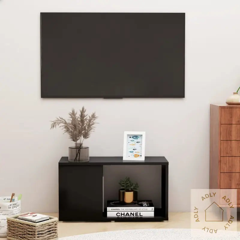 Tv-Benk Svart 60X24X32 Cm Konstruert Tre