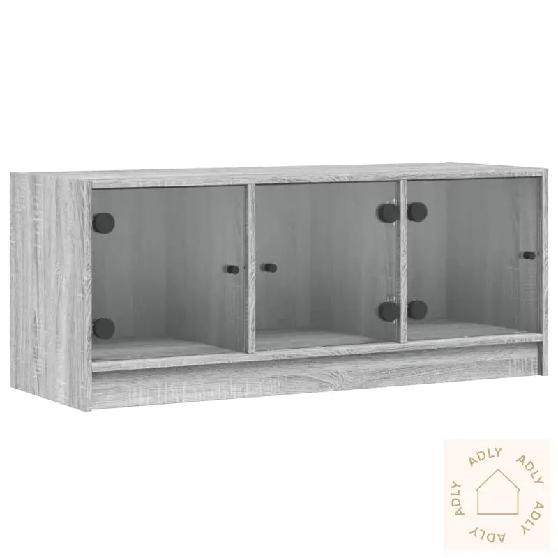 Tv-Benk Med Dør Grå Sonoma 102X37X42 Cm