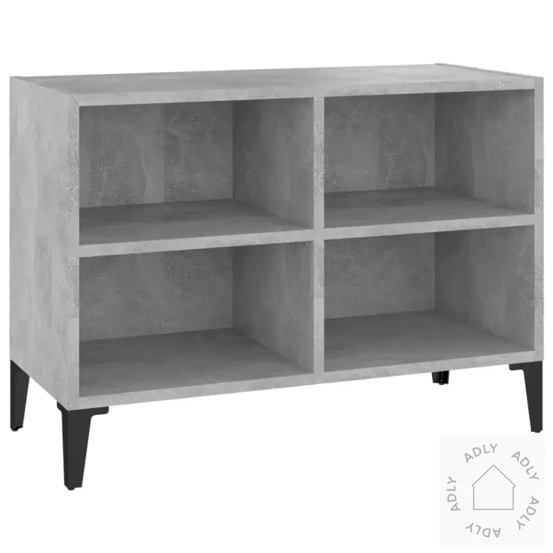 Tv-Benk Med Metallben Betonggrå 69,5X30X50 Cm