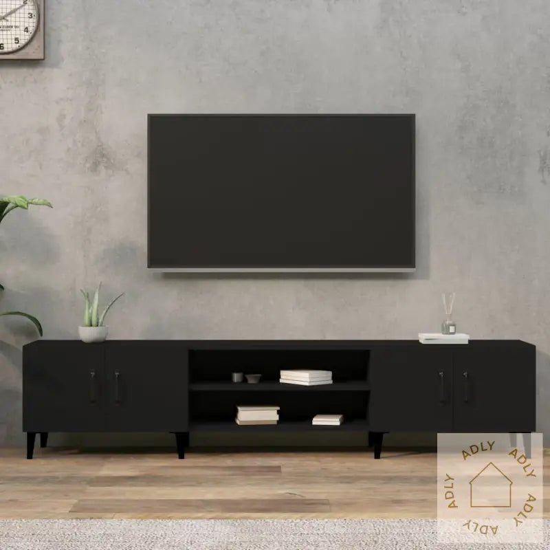 Tv-Benk Svart 180X31,5X40 Cm Konstruert Tre