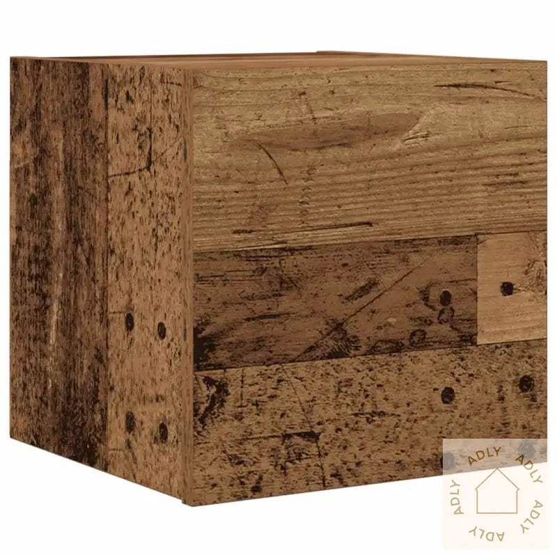 Vegghengt Tv-Benk Gammelt Tre 30,5X30X30 Cm