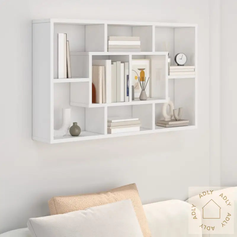 Vegghylle Høyglans Hvit 85X16X52,5 Cm Konstruert Tre