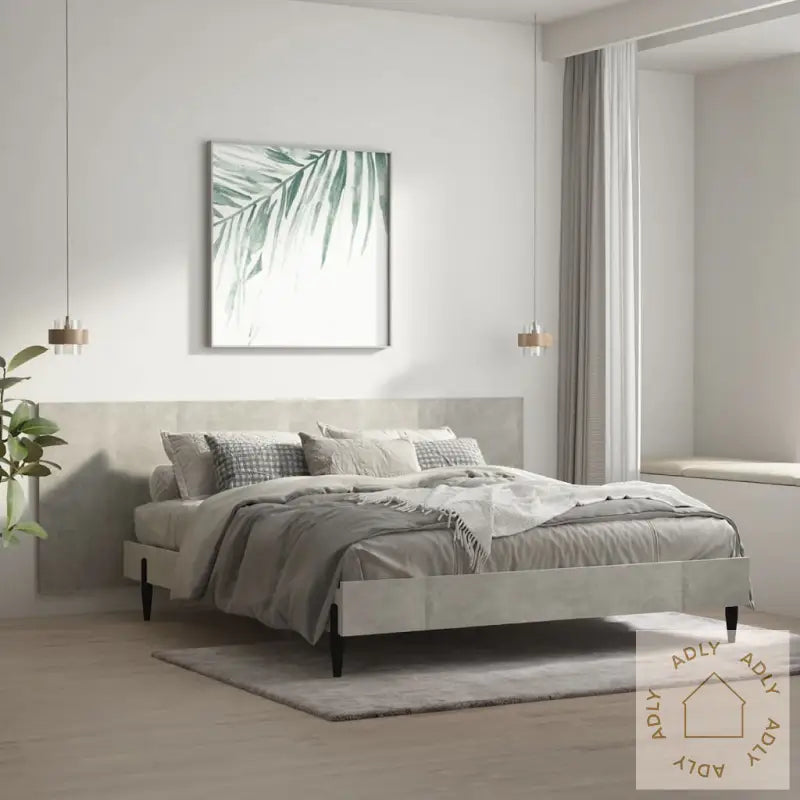 Vegghengt Sengegavl Betonggrå 240X1,5X80 Cm Konstruert Tre