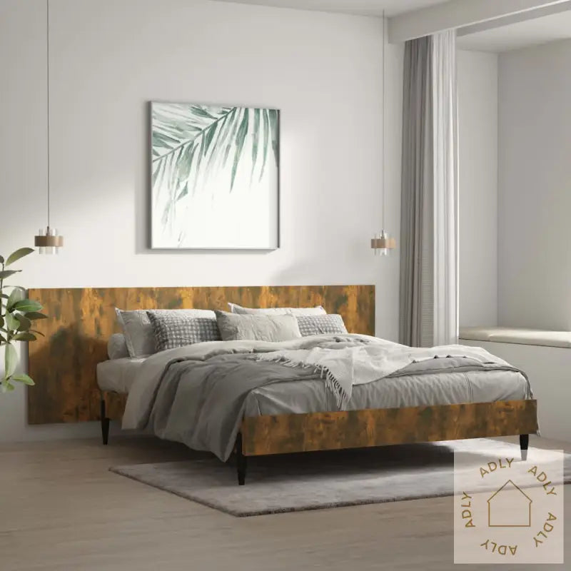 Veggmontert Sengegavl Røkt Eik 240X1,5X80 Cm Konstruert Tre