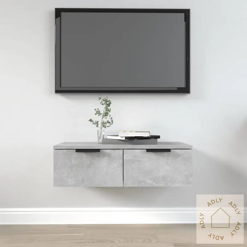Veggskap Betonggrå 68X30X20 Cm Konstruert Tre