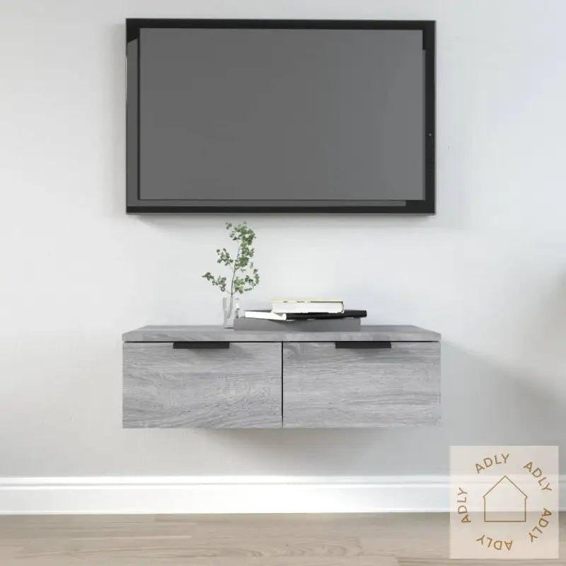 Veggskap Grå Sonoma 68X30X20 Cm Konstruert Tre