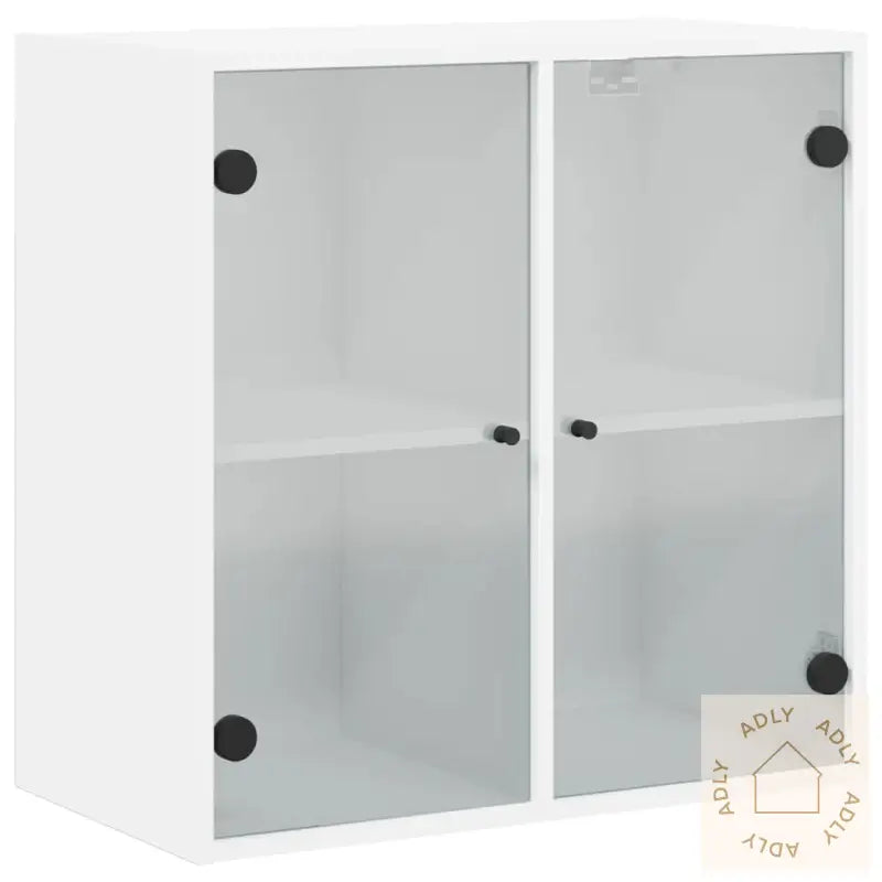Sideskap Med Glassdører Hvit 68X37X68,5 Cm